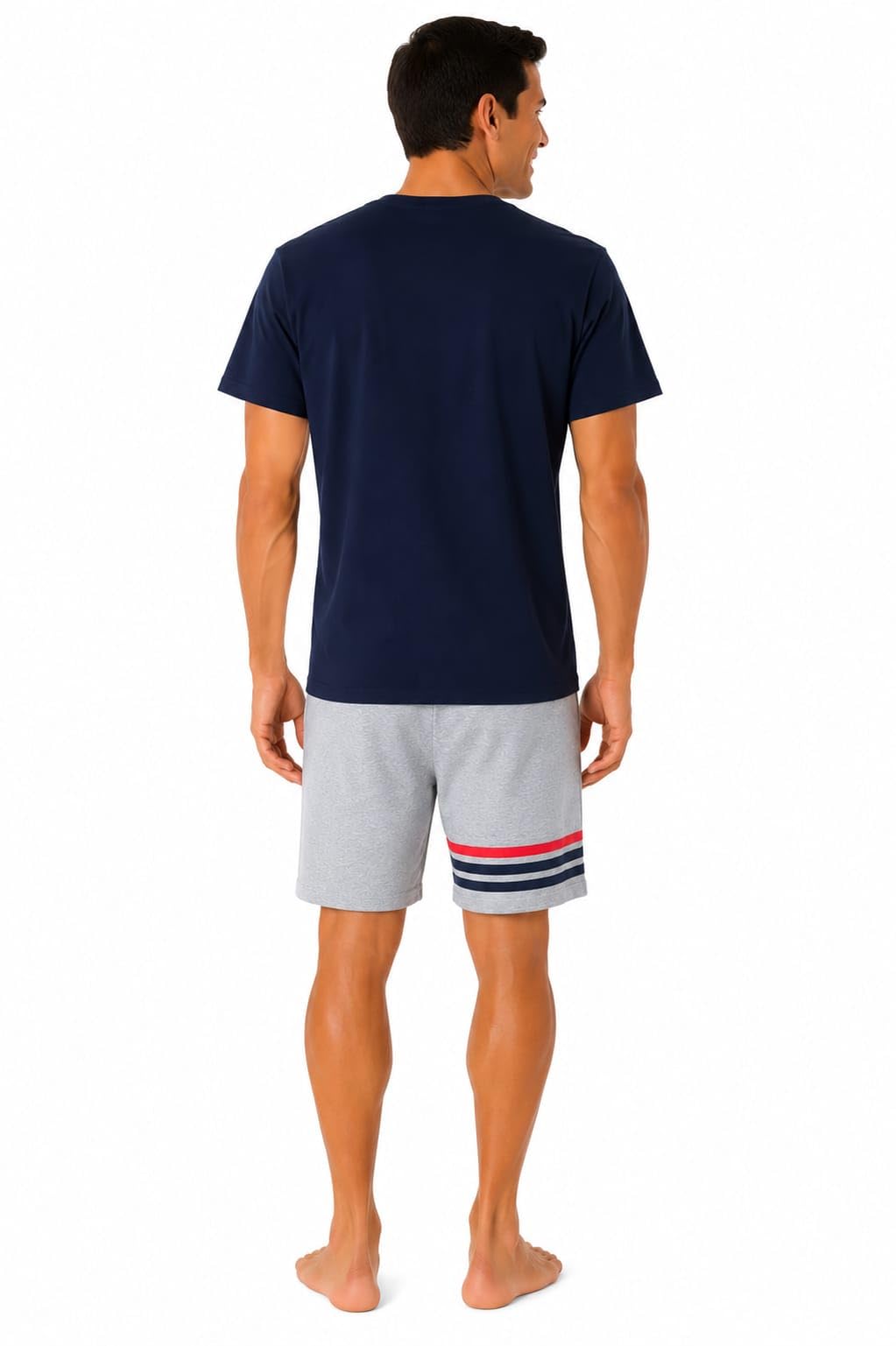 GX GARGIX Pigiama Uomo Estivo Mezza Manica con Pantaloncino, Completo Corto Leggero in 100% Cotone Morbido