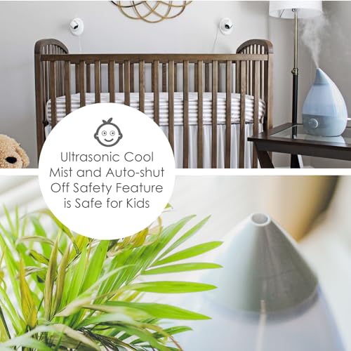 Image of Crane Ultrasonic Cool Mist Humidifier for Bedroom, Baby Nursery, Kids Room, Plants, or Office, Large 1 Gallon Tank, Filter Optional, Grey
