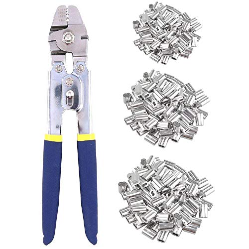 Tootaci Cable De Cuerda De Alambre Herramienta De Crimpado De Cuerda De Alambre Swager Crimping Tool Con 200 Piezas De Aluminio Doble Barril Férula Crimpadora Mangas De Bucle Tootaci Cable De Cuerda De Alambre Herramienta De Crimpado De Cuerda De Alambre Swager Crimping Tool Con 200 Piezas De Aluminio Doble Barril Férula Crimpadora Mangas De Bucle