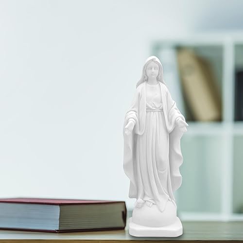 Miniatura 2 de Estatua de la Sagrada Madre María, elegante escultura blanca de 8.54 pulgadas, reverenciada Nuestra Señora de Gracia, símbolo de fe, regalo