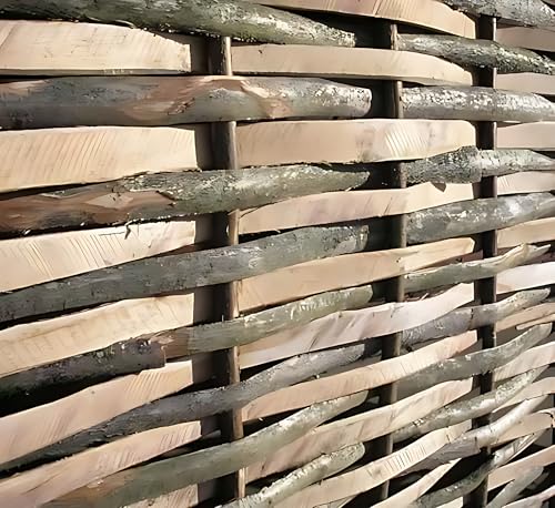 Papillon Split Hazel Hurdle Woven Wattle Garden Fence Panel (1.8m x 1.4m)