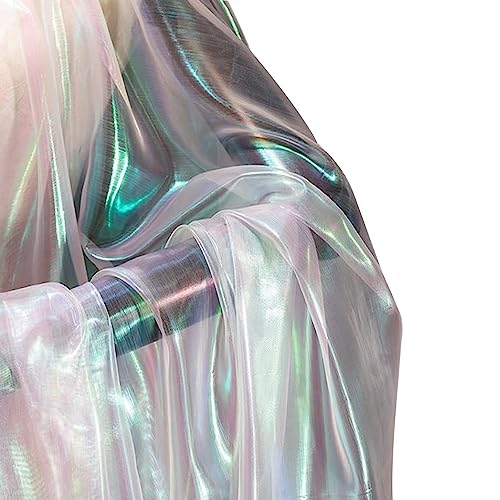 Iridescent Rainbow Gradient Organza Lace Dress Gauze Wedding Party Decor DIY Supply