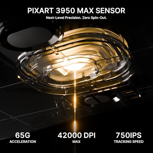 Image of ATTACK SHARK V8 8K Wireless Gaming Mouse Whit 42000 DPI-PAW3950 MAX Sensor-59g Lightweight-Nordic54L15 MCU-400h Battery Life, Triple Modes,Gaming Accessories for PC /Laptop /Mac (Black)