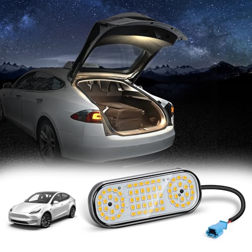 FICOLPO Ambient Led Trunk Light for Tesla 2021-2023 Model Y, 70 Pcs Led Interior Frunk Cargo Area lightning for Neon Atmosphere - Compatible with Tesla Accessories (Yellow)