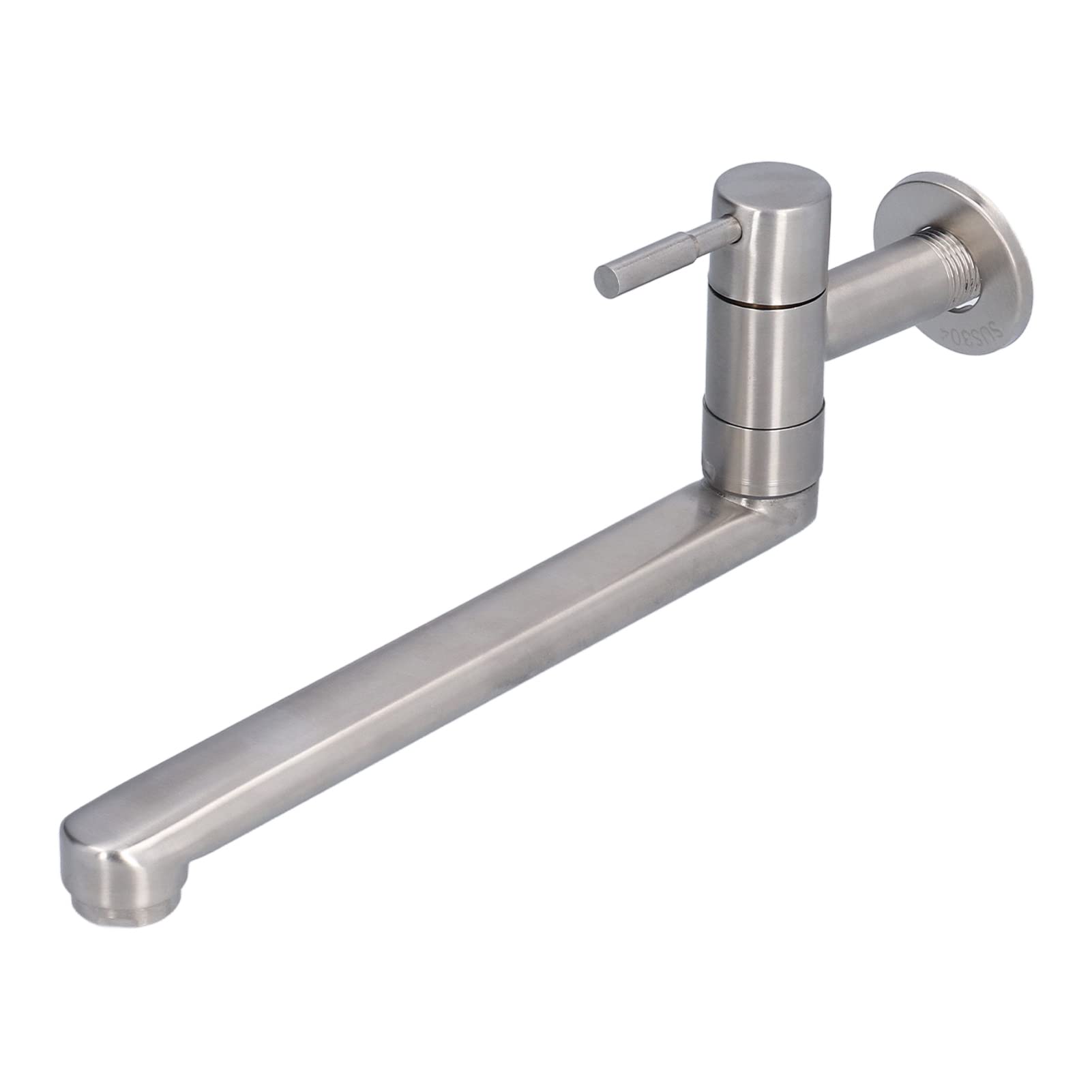Grifo de Baño y Cocina de Pared G1/2 - Acero Inoxidable, Montado en la Pared, 360° Caño Giratorio Alargado para Lavabos, Fregaderos, Piscinas y Balcón