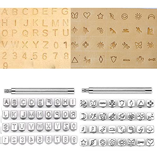 70 Pcs Leathercraft Stamping Tools Set: 36 Pcs 3 mm Alphabet Letter Number 32 Pcs Indian Style Pattern Steel Punch Metal Leather Punching DIY Leather Craft Tools 70 Pcs Leathercraft Stamping Tools Set: 36 Pcs 3 mm Alphabet Letter Number 32 Pcs Indian Style Pattern Steel Punch Metal Leather Punching DIY Leather Craft Tools