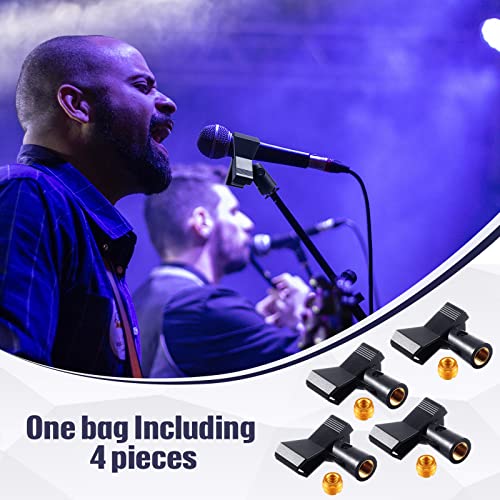 image for Yeshone Mic Clips for Stands 4 Pieces Microphone Clip Holder with 4 Ad