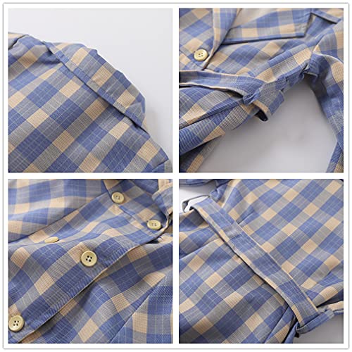 Plaid Trench Coat For Girls，Kids Double Breasted Dress Coats Windbreaker Outwear For Big Girls #TOP4