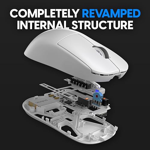 Image of Pulsar Gaming Gears X2 v2 Wireless Gaming Mouse, Ultra Lightweight 1.87 oz (53 g), Symmetrical, Optical Switch, 2.4 Ghz 1 ms, 26000 DPI, PAW3395 Sensor (Medium, Wireless, White)