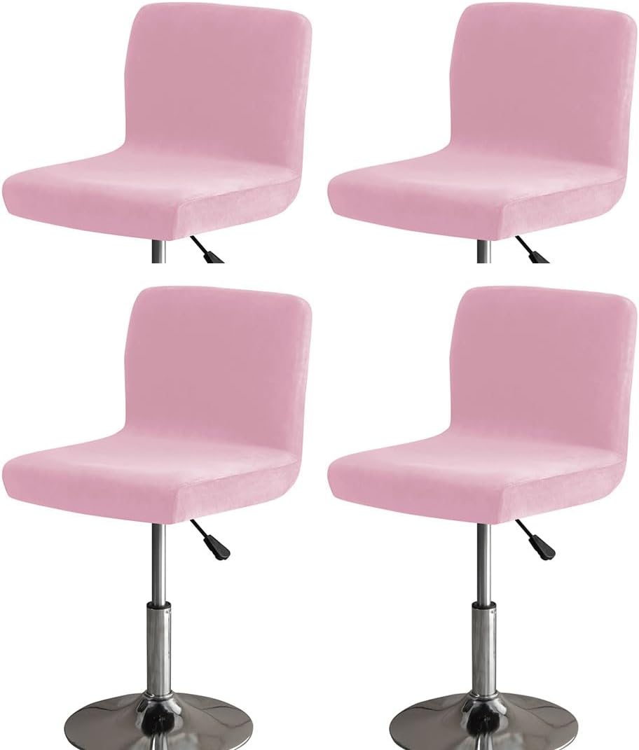 Bar Stool Covers with Back Velvet Slipcovers Stretch Counter Height Bar Stool Covers Protector Set of 4 Peacock Blue