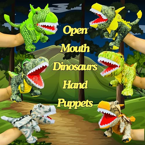 Image of Tyrannosaurus Dinosaur Hand Puppets for Kids Learning | Soft Plush Hand Puppet Toys for Storytelling, Role Play & Interactive Teaching | Educational Toys for Kids, Toddlers & Preschool
