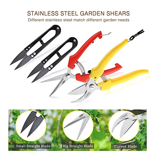 4 Pcs Garden Shears, Stainless Steel Garden Scissors With Pp Handle, Heavy Duty Hand Garden Clippers, Pruning Shears For Flowers, Plant, Floral And Bonsai #TOP3