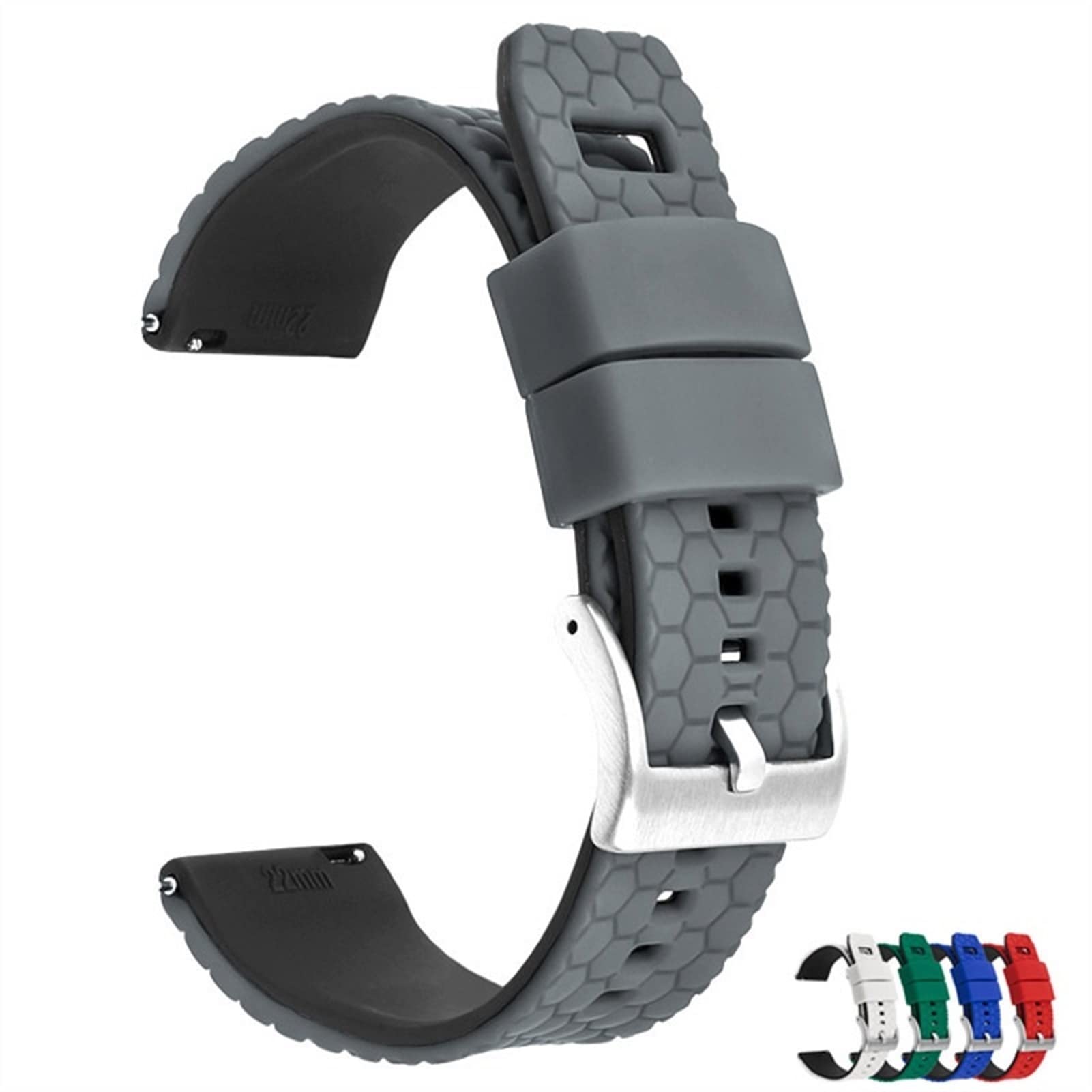 Silikonowy pasek gumowy opaska 22 mm 20 mm szybkie zwolnienie dla mężczyzn dla mężczyzn Women Grey Blue Green