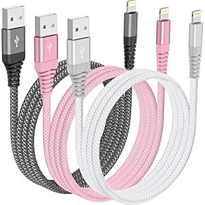 iPhone Charger, 3Pack 3FT/1M iPhone Charger Cable High Speed Data Sync & Transfer USB Lightning Cable Compatible with…