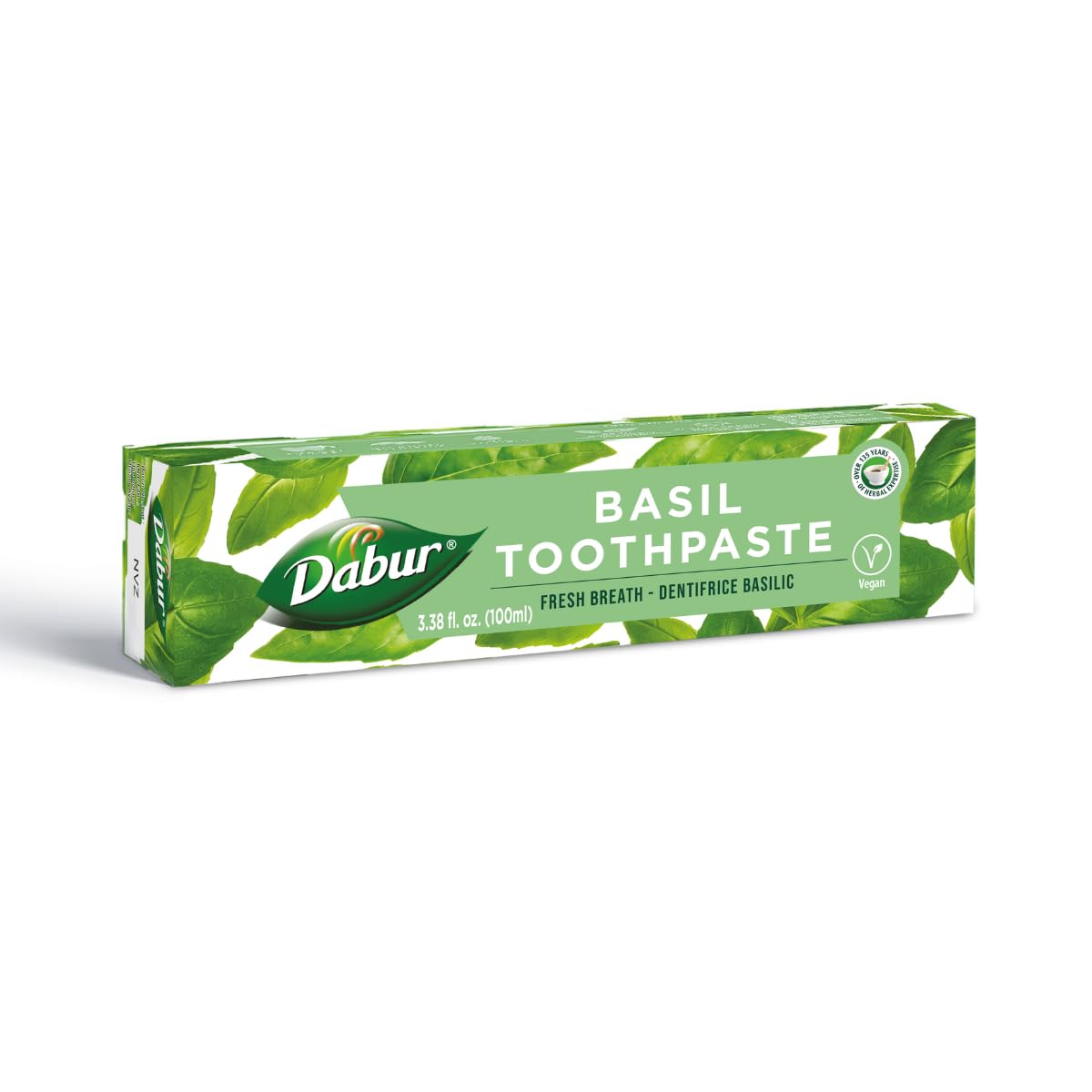 DaburHerbal Toothpaste - Oral Care with All Natural, Fluoride-Free Formula & Healthy Toothpaste Bliss- Infused Brilliance for a Naturally Fresh Breath - Ignite Your Smile's Radiance Naturally - Basil