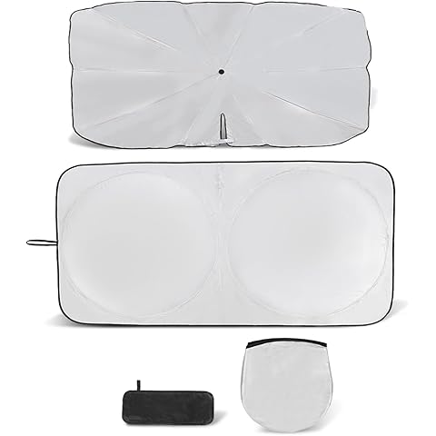Retractable Windshield Sun Shade for car Windshield Sun Shade-Outfit (Sunshade+Umbrella),99% UV Blocking,Long-frequency and Short-frequency Demand,Medium (Sunshade 62.99