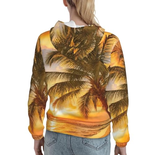 Sweat à capuche imprimé plage pour femme pull ajusté de mi-saison - 4