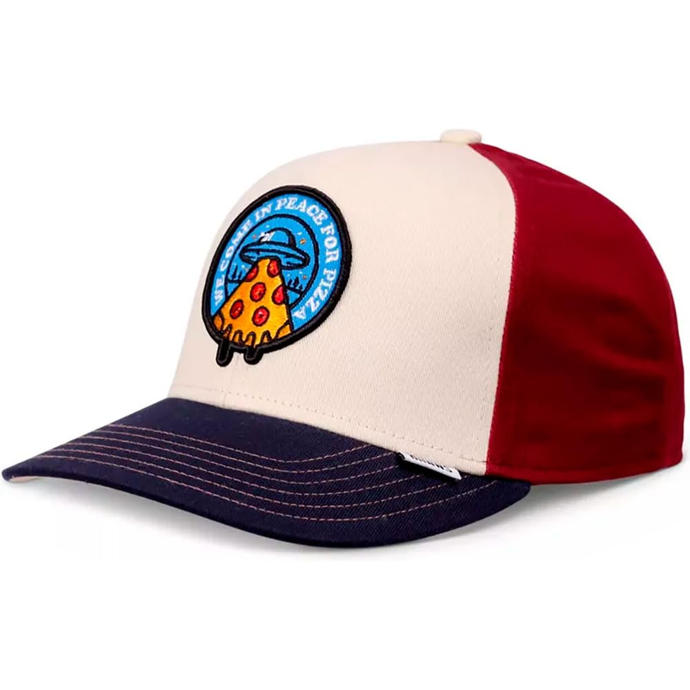 Djinns Boys Fossil - Basic Kids Cap Food (Peace Pizza - ) - Children's Dad Cap Curved Visor Baseball Cap Hat Caps Youth Size, One Size