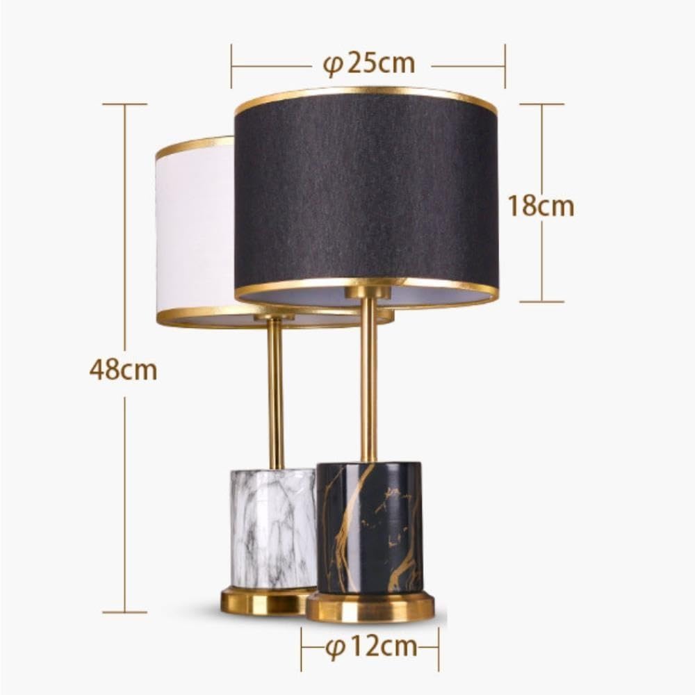 Lampada da tavolo di lusso dimmerabile, luce notturna ambientale sul | Lusso, dimmerabile, base in metallo, paralume in tessuto, luce notturna ambientale(White)