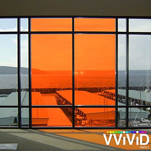 Image of VViViD Transparent Colorful Vinyl Window Tinting Sheets (30 inch x 25ft, Orange)