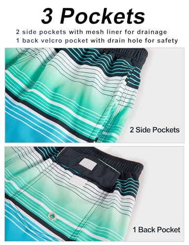 Image of BOJIN Mens Swim Trunks 9 inch Quick Dry Stretch Swim Shorts Mesh Lining Bathing Suits Swimwear Beach Shorts with Pockets