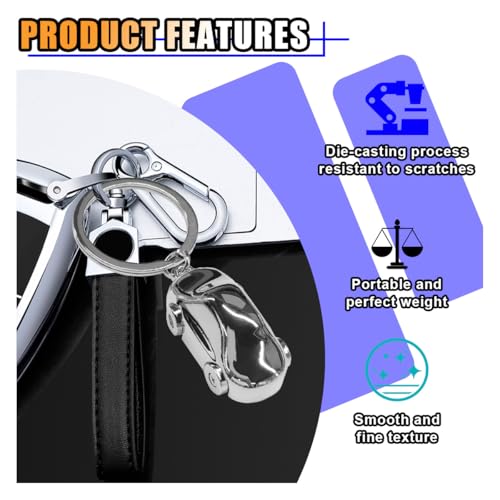 Image of KITUREK 3D F1 Race Car Keychain, Zinc Heavy Duty Racing Model Keychain, Car Key Ring Present for Father Husband Boyfriends (German Car)