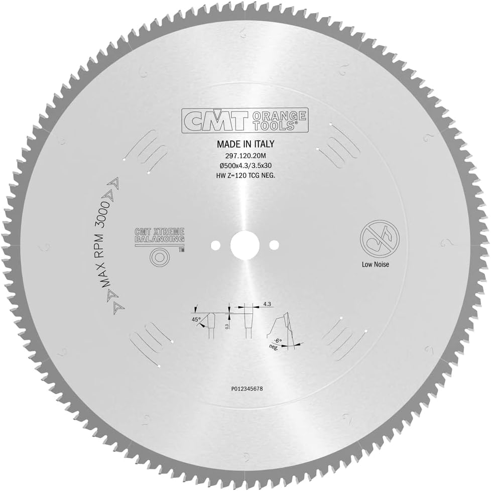 CMT - Hoja ingletadora para aluminio, diámetro 500 mm, orificio 30 mm, máx. RPM 3800-120 Z