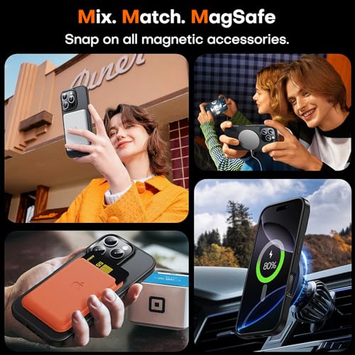 Image of TAURI for iPhone 16 Pro Max Case, Compatible with MagSafe, Matte Black | with Screen Protector, Not-Yellowing Military-Grade Protection, Shockproof Slim Magnetic Case for iPhone 16 ProMax