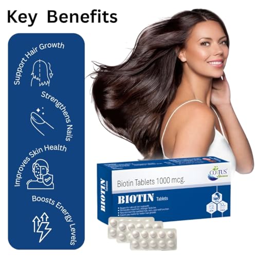 Image of Biotin Tablets For Hair, Nail & Skin Helps Reduce Hairfall, Promotes Growth 60 tablets (2)