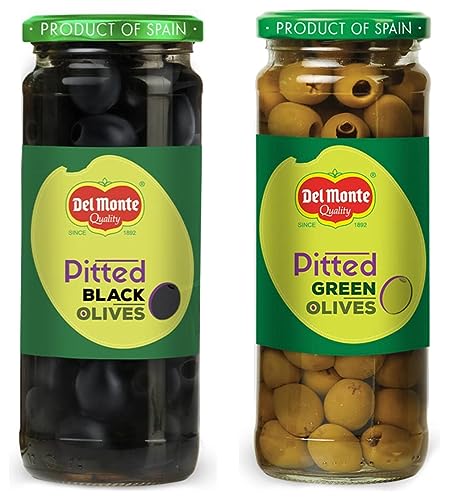 Image of Del Monte Pitted Olives - Black, 450g + Del Monte Green Pitted Olive, 450g