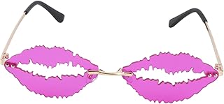 Óculos Engraçados 1 Peça De Óculos De Sol Decoração Retrô Óculos De Sol Fashion Engraçados Óculos De Sol Sem Moldura Funky Óculos De Sol Vermelhos Para Mulheres Óculos De Festa