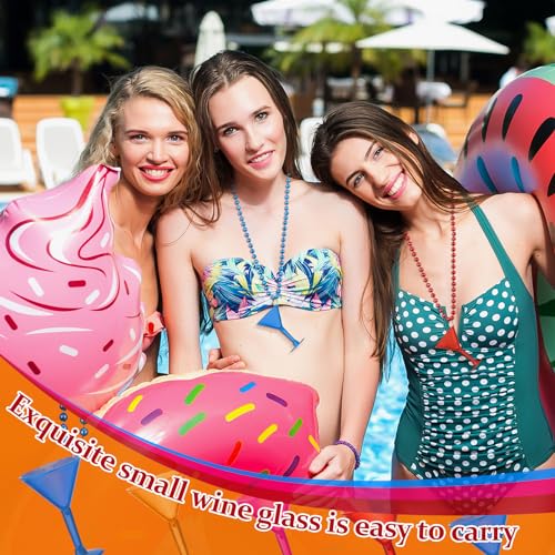 Ecation ECATION-MARGARITA GLASSES-1 24 Pcs Shot Glass On Beaded Necklace Martini Margarita Glass Necklace Plastic Shot Necklace Cups thumb #4