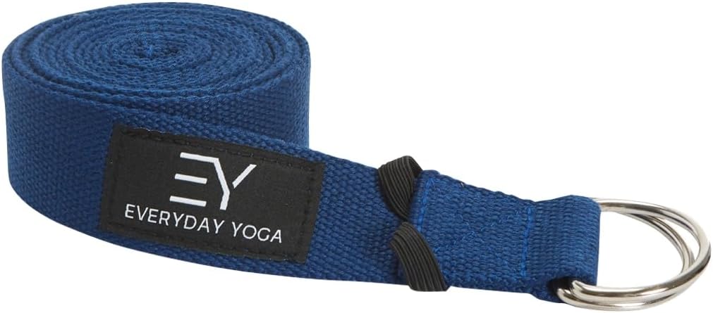 Everyday Yoga Super Strong Strap with Metal D-ring Buckle – Improve Flexibility, Stretching, and Physical Therapy Fitness.