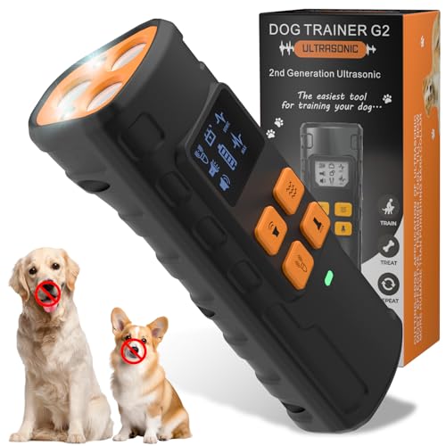 Sumorei 2025 Dog Bark Deterrent Devices ,Dog Ultrasonic Dog Training Device Safe & Effective Portable Anti Barking Device for Dogs Indoor Outdoor Use with Flashlight & Beep