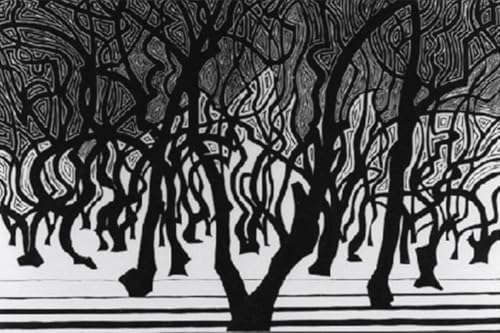 Impression M.C. Escher Bois près de Menton 90x50cm