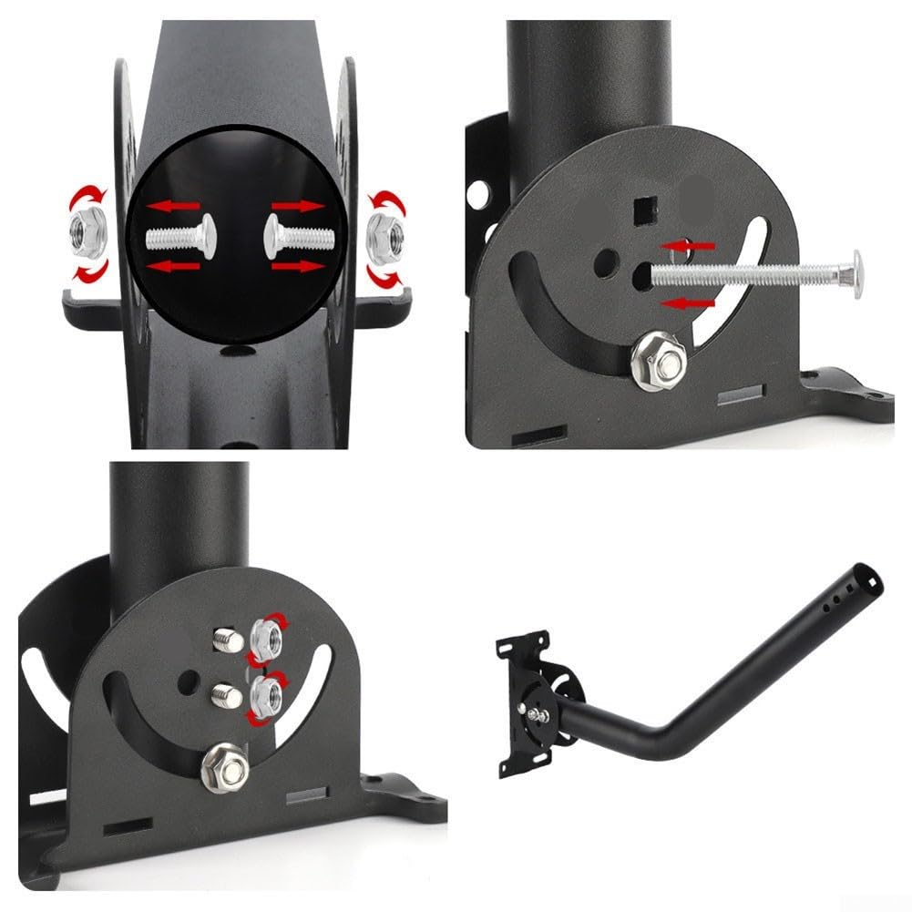 Kit d'adaptateur de poteau pour Starlink pour montage mural de toit Gen 3 en acier inoxydable noir connecteur coudé droit pour une installation sûre et stable et un positionnement optimal du signal en