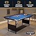 Hathaway Fairmont Portable 6-Ft Pool Table for Families with Easy Folding for Storage, Includes Balls, Cues, Chalk, Blue