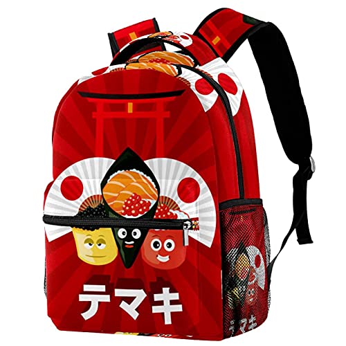 Sac à dos voyage enfant rouge anti-gaspillage d'espace avec porte-gourde