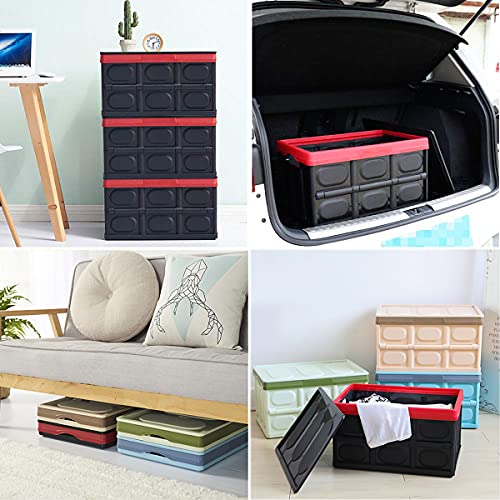 Guozi 30 Liter Collapsible Storage Bin With Lid, Durable Plastic Folding Storage Crate, Stackable Storage Box Organizer Container For Keepsake Toy Photos Office Nursery Wardrobe Bookshelf Etc. #TOP6