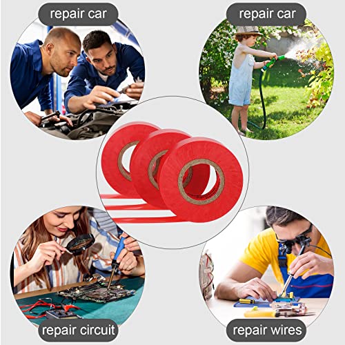 Image of Treela Red 66 ft 20 Rolls Electrical Tape 3 /4 Inch Waterproof Vinyl Electrical Insulating Tape Indoor Outdoor High Temperature Resistance Accessory for Wire and Cable