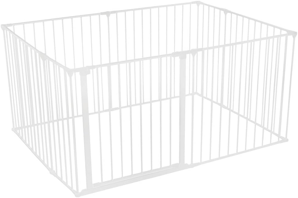 Safetots Premium Multi Panel Play Den, 105cm x 144cm, White, 70cm High, Baby Playpen, Play Den for Toddlers, Large Playpen, Easy Installation