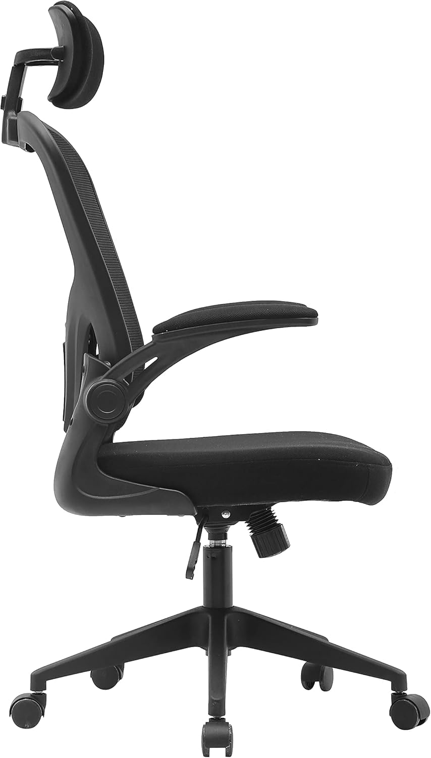 Sedia da Ufficio Ergonomica con Schienale Alto – Supporto Lombare Imbottito, Poggiatesta Regolabile e Braccioli Ribaltabili, Sedia da Computer per Lavoro, Studio e Gaming