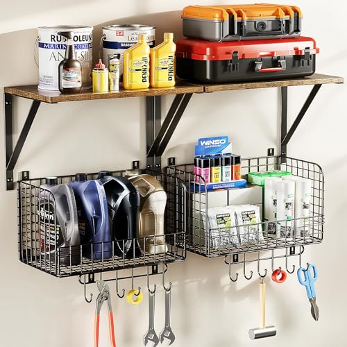 Housolution Garage Shelving Wall Mounted, Heavy-Duty Garage Wall Shelving with