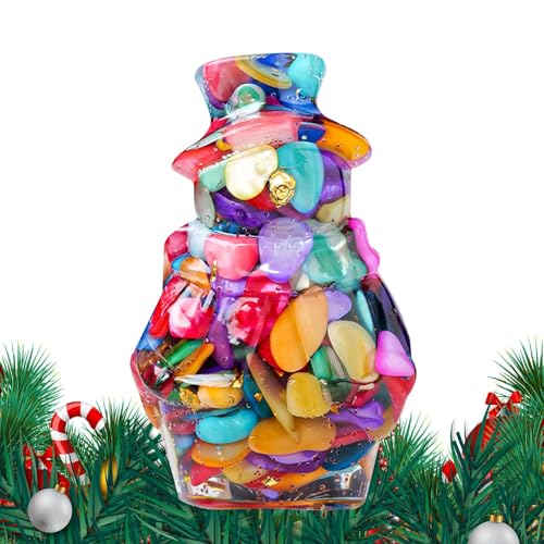 Genérico Statua di pupazzo di neve - Figura di Natale 3D, decorazione da collezione natalizia, decorazione pupazzo di neve | Festivo invernale per la casa, mensola da tavolo, sala d