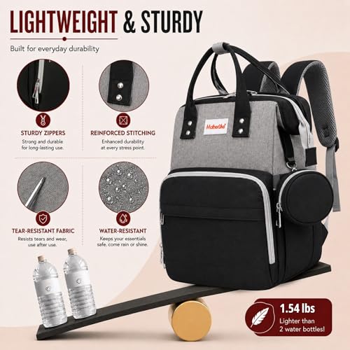 Image of Diaper Mommy Bags For Mothers for Travel - Hospital Baby Maternity Bag for Delivery Women - New Born Baby Essentials - Water-Resistant Fabric & Insulated Bottle Holders - 22 L, 13 Pockets