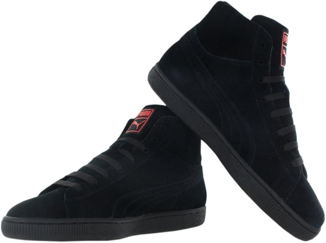 puma suede mid black