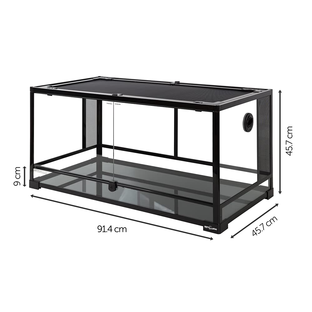 ReptiZoo Terrario de Cristal 91,5 x 46 x 46 cm, Desmontable – enviable. RK0119