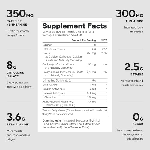Image of LEGION Pulse Pre Workout - All Natural Nitric Oxide Preworkout Drink to Boost Energy, Creatine Free, Naturally Sweetened, Beta Alanine, Citrulline, Alpha GPC (Tropical Punch)