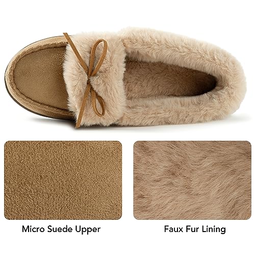 RockDove Women's Faux Fur Lined Micro Suede Moccasin Slipper3