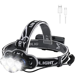 Rantizon LED Headlamp, Super Bright 8 Modes 8000 Lumens 90º Adjustable Lampe Frontale IPX5 Waterproof Headlamp…